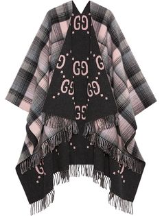 Gucci Poncho in lana GG reversibile