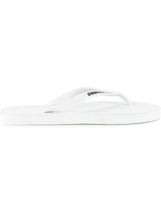 Dsquared2 logo printed flip flops