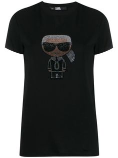 Karl Lagerfeld декорированная футболка с принтом Karl