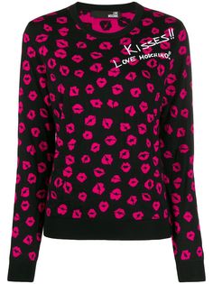 Love Moschino жаккардовый джемпер Baci кроя слим