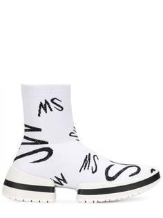 Stuart Weitzman logo sock boots