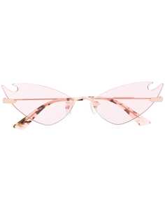 McQ Alexander McQueen McQ Alexander McQueen MQ0222S 003 GOLD GOLD PINK Leather/Fur/Exotic Skins->Leather