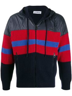 Dirk Bikkembergs block color knitted hoodie