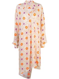 Natasha Zinko платье-рубашка с графичным принтом