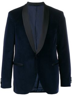MP Massimo Piombo velvet-effect single-breasted blazer