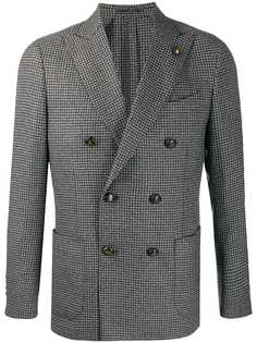 Lardini houndstooth check double-breasted blazer