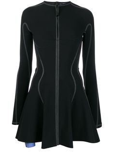 Mugler платье мини с контрастной строчкой