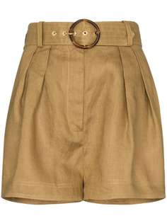 Zimmermann belted box-pleated shorts