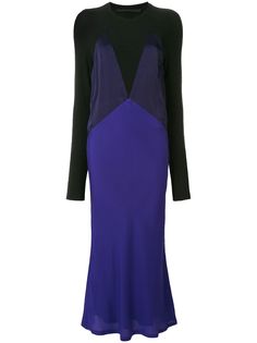 Haider Ackermann Purple SILK CAMI DETAIL LONG SLEEVE DRESS