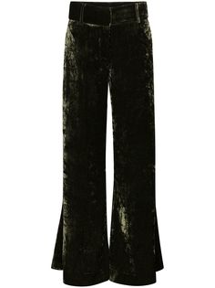 FRAME Panne crushed velvet wide leg trousers