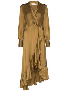 Zimmermann asymmetric midi wrap dress