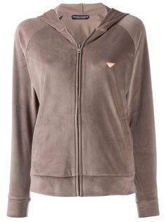 Emporio Armani velour zipped hoodie