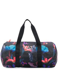 Ea7 Emporio Armani floral print luggage bag
