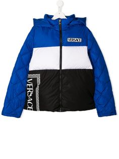 Young Versace Teen padded colour blocked jacket