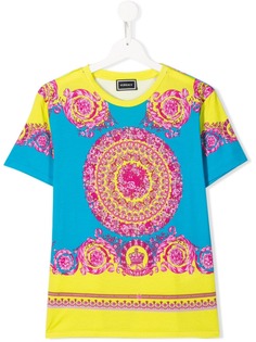 Young Versace Teen Fluo Baroque Print T-Shirt