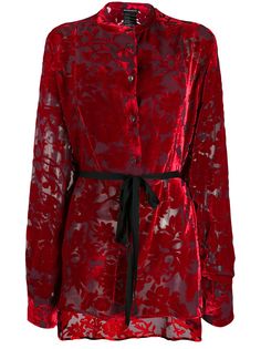 Ann Demeulemeester блузка с цветочным узором с поясом