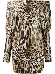 Alexandre Vauthier leopard print off the shoulder dress