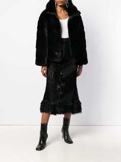 Amen ruched panel velvet skirt Amen.