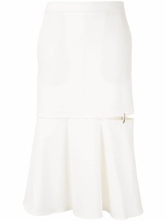 Tibi ANSON STRETCH SKIRT WITH CUT OUT HEM