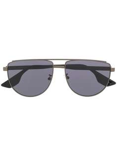 McQ Alexander McQueen McQ Alexander McQueen MQ0093S 001 RUTHENIUM RUTHENIUM Grey Leather/Fur/Exotic Skins->Leather