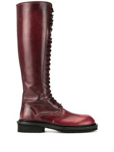 Ann Demeulemeester lace-up knee length boots