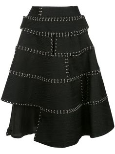 Comme Des Garçons Noir Kei Ninomiya расклешенная юбка с декоративной строчкой