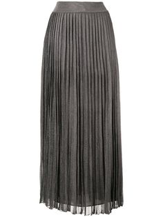 Alberta Ferretti plisse laminated knit skirt