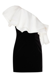 Черно-белое платье мини с воланом Alexandre Vauthier