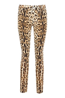 Облегающие леопардовые джинсы Roberto Cavalli