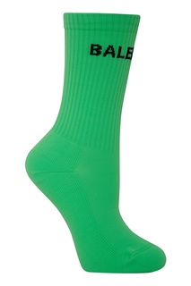 Зеленые носки с черным логотипом Balenciaga