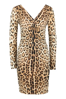 Платье с леопардовым принтом Roberto Cavalli