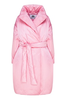 Розовое пальто с запахом и поясом Balenciaga