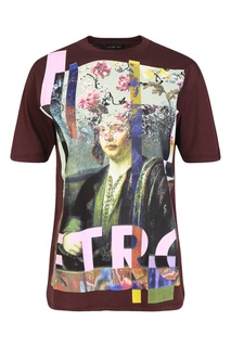 Бордовая футболка с принтом Etro