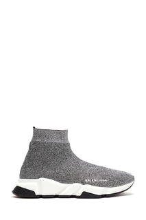 Серебристые кроссовки-носки Speed Balenciaga
