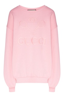 Розовый свитшот с вышивкой Gucci