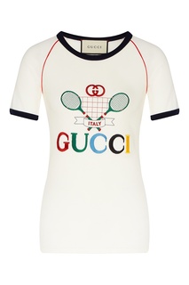 Футболка с изображением теннисных ракеток Gucci