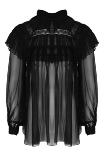 Черная шелковая блуза Alberta Ferretti