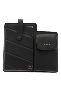 Черная мини-сумка с двумя карманами Fendi