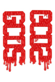 Красные серьги с логотипом Gcds