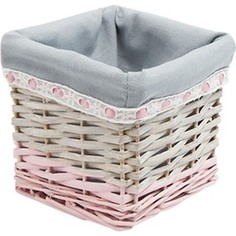 Корзина стеллажная Natural House Пудра, Д160 Ш160 В140, серый и розовый