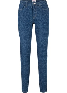 Джинсы стрейч SLIM со змеиным узором Bonprix