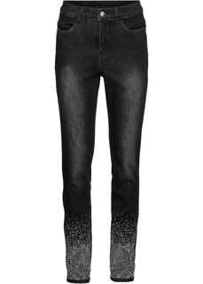 Джинсы стрейчевые со стразами Bonprix