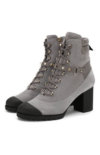 Замшевые ботильоны Valentino Garavani Rockstud Valentino
