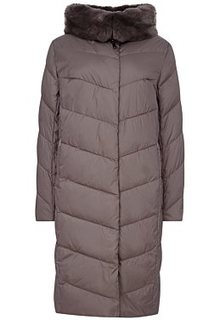 Стеганое пальто с отделкой мехом кролика La Reine Blanche