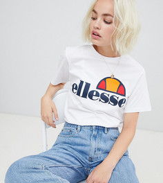 Футболка бойфренда с логотипом на груди Ellesse-Белый