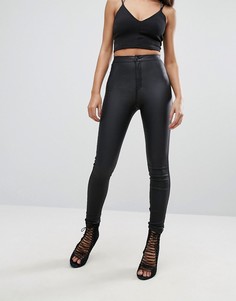 Черные облегающие джинсы с покрытием Missguided-Черный
