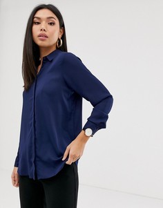 Мягкая рубашка с длинными рукавами ASOS DESIGN-Синий