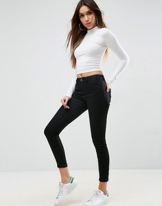 Черные укороченные джинсы скинни с классической талией ASOS DESIGN Lisbon-Черный