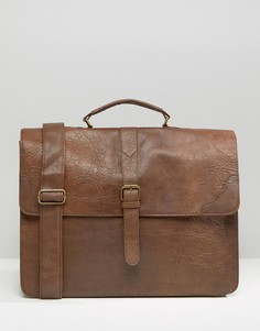Cтрогая светло-коричневая сумка сэтчел ASOS DESIGN-Коричневый