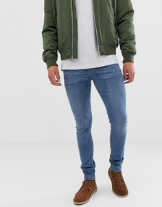 Светлые джинсы скинни ASOS DESIGN-Синий